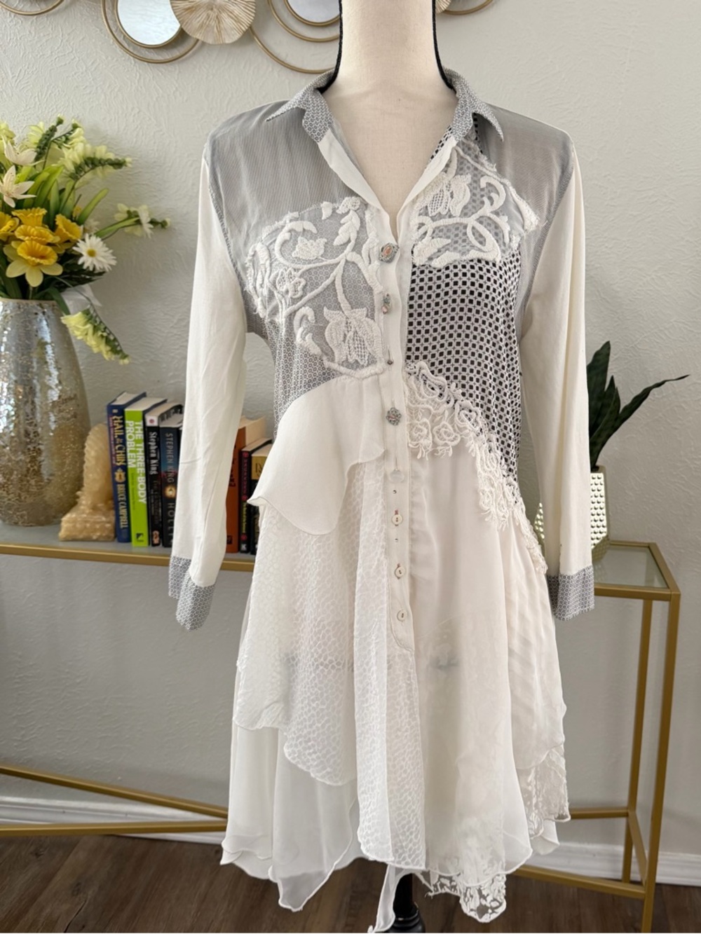 Elisa Cavaletti Bohemian Artsy Mini Dress
